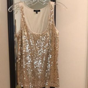 Express gold sequins tank top
